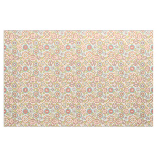 Boho Retro Funky Blumen-Blumenmuster (Creme) Stoff (Fat Quarter (45,7 x 55,9 cm))