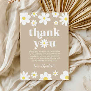 Boho Retro Gänseblümchen Geburtstag Dankeskarte