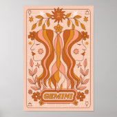 Boho Retro Gemini Zodiac Poster (Vorne)