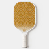 Boho Retro Golden Floral Muster Benutzerdefinierte Pickleball Schläger (Vorderseite)