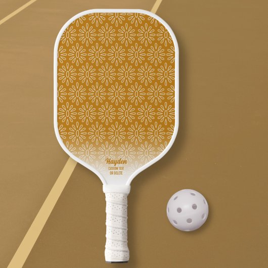 Boho Retro Golden Floral Muster Benutzerdefinierte Pickleball Schläger