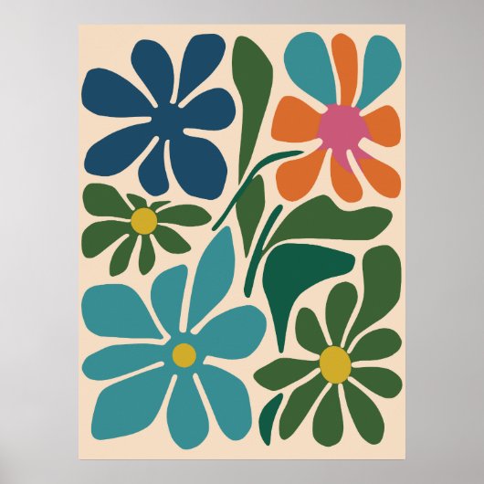 Boho Retro Groovy Blume Märkte Locarno Poster (Vorne)