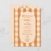 Boho Retro Groovy Colorful Wavy Hochzeitsprogramme (Vorne/Hinten)