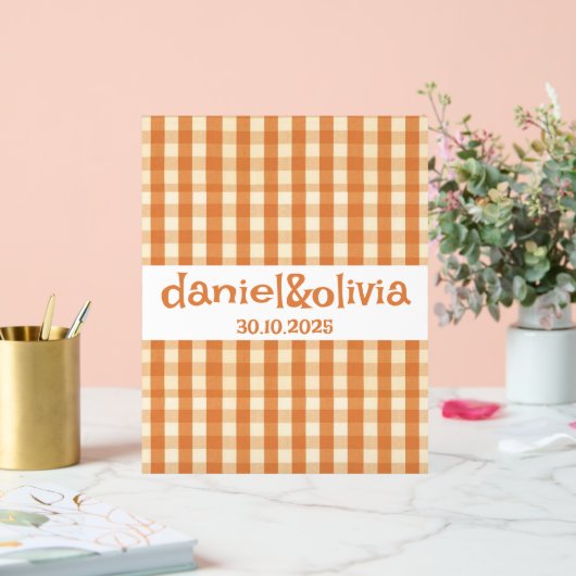 Boho Retro Groovy Colorful Wavy Wedding Acrylschild (Hochzeit)