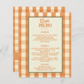 Boho Retro Groovy Colorful Wavy Wedding Menu (Vorne/Hinten)