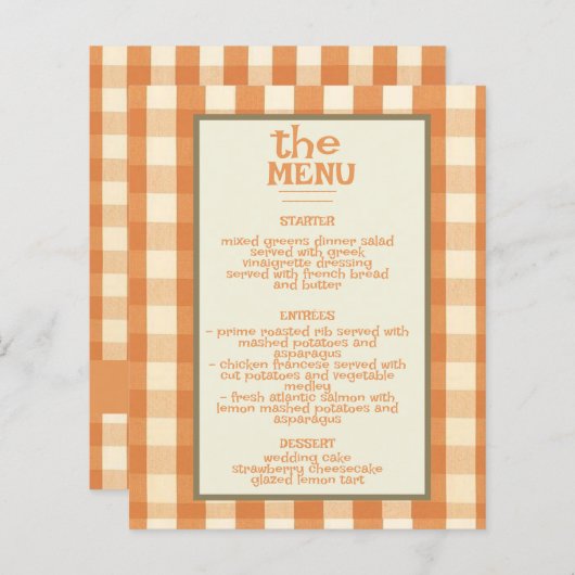 Boho Retro Groovy Colorful Wavy Wedding Menu (Vorne/Hinten)