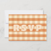 Boho Retro Groovy Colorful Wavy Wedding RSVP Karte (Vorderseite)