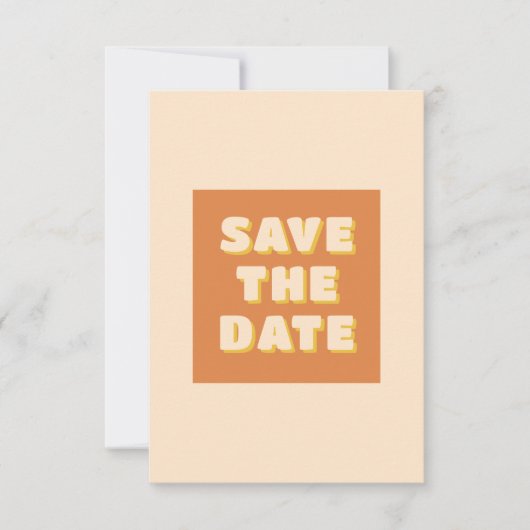 Boho Retro Groovy Colorful Wavy Wedding Save The Date (Vorderseite)