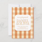 Boho Retro Groovy Colorful Wavy Wedding Save The Date (Rückseite)