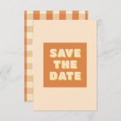 Boho Retro Groovy Colorful Wavy Wedding Save The Date (Vorne/Hinten)