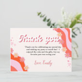 Boho Retro Groovy Daisy Birthday danke Karte (Stehend Vorderseite)