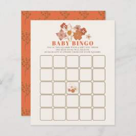 Boho Retro Groovy Floral Baby Dusche Bingo Spiel