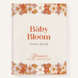 Boho Retro Groovy Floral Baby Showbook Notizblock