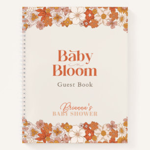 Boho Retro Groovy Floral Baby Showbook Notizblock