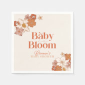 Boho Retro Groovy Floral Baby Shower Baby Dusche Serviette (Vorderseite)