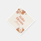 Boho Retro Groovy Floral Baby Shower Baby Dusche Serviette (Ecke)