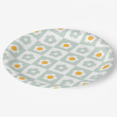 Boho Retro Groovy Floral Daisy Birthday Party Pappteller (Schrägansicht)