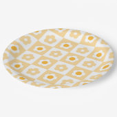 Boho Retro Groovy Floral Daisy Birthday Party Pappteller (Schrägansicht)