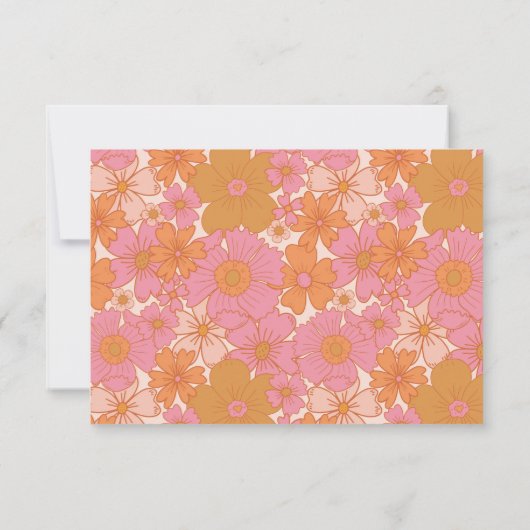 Boho Retro Groovy Floral Dankeskarte (Rückseite)
