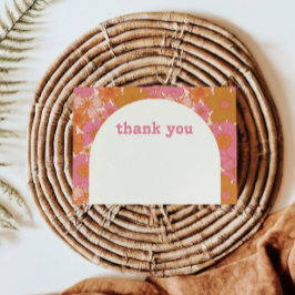 Boho Retro Groovy Floral Dankeskarte