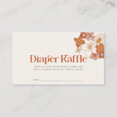 Boho Retro Groovy Floral Girl Diaper Raffle Ticket Begleitkarte (Vorderseite)