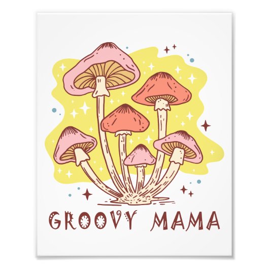 Boho Retro Groovy Mama Fotodruck (Vorne)