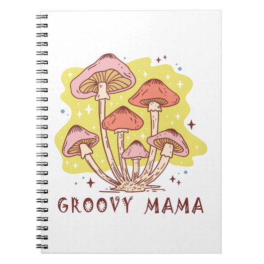 Boho Retro Groovy Mama Notizblock (Vorderseite)