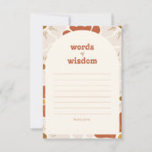 Boho Retro Groovy Words of Wisdom Advice Card RSVP Karte (Vorderseite)