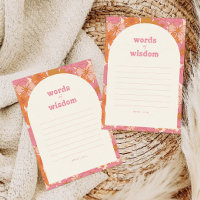 Boho Retro Groovy Words of Wisdom Advice Card