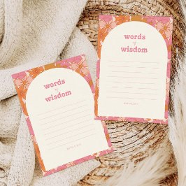 Boho Retro Groovy Words of Wisdom Advice Card RSVP Karte
