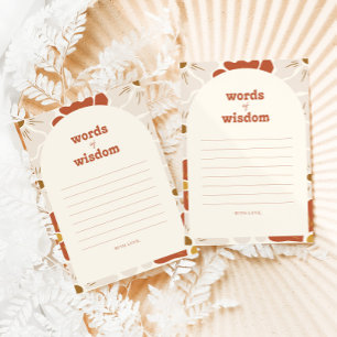 Boho Retro Groovy Words of Wisdom Advice Card RSVP Karte