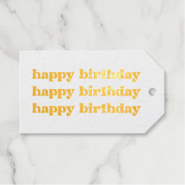 Boho Retro Happy Birthday Gift Tag Gold Unterkunft Geschenkanhänger