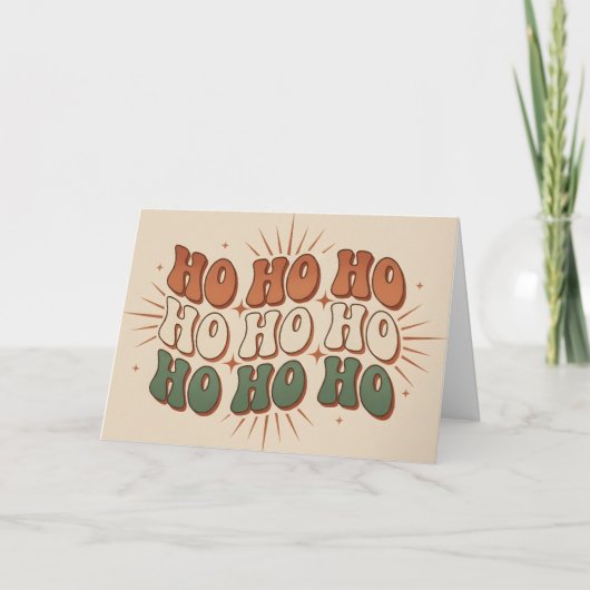 Boho Retro Ho Ho Ho Weihnachten (Vorderseite)