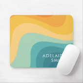 Boho Retro Klassische Farbwellene Minimalist Mousepad (Mit Mouse)