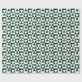 Boho Retro Kleeblatt Kleeblatt Muster Floral Geschenkpapier (Flach)