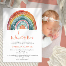 Boho Retro Kolored Rainbow Welcome Foto Birth
