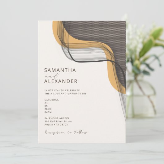 Boho Retro Lässige Backyard Wedding Einladung (Stehend Vorderseite)