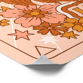 Boho Retro Leo Zodiac Poster (Ecke)