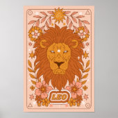 Boho Retro Leo Zodiac Poster (Vorne)