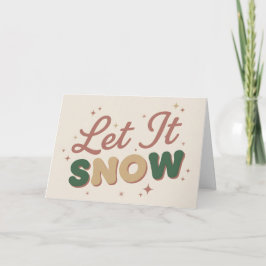 Boho Retro Let It Snow Christmas Feiertagskarte