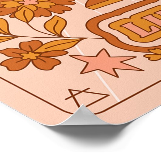 Boho Retro Libra Zodiac Poster (Ecke)