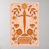 Boho Retro Libra Zodiac Poster (Vorne)