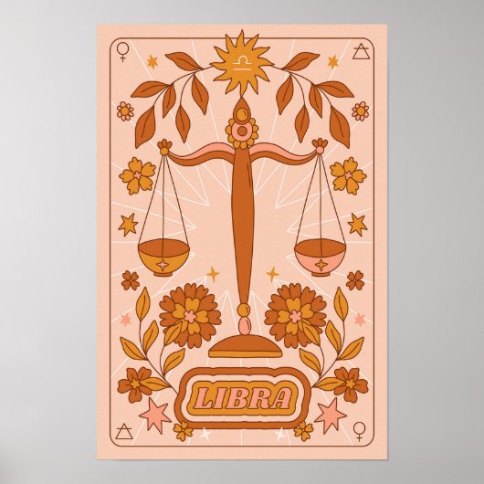 Boho Retro Libra Zodiac Poster (Vorne)