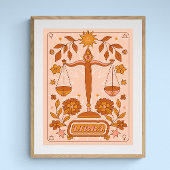 Boho Retro Libra Zodiac Poster