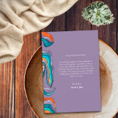 Boho Retro Lila Blue Orange Typografie Wavy Dankeskarte