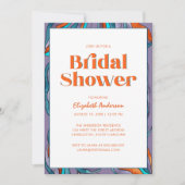 Boho Retro Lila Typografie Wavy Brautparty Einladung (Vorderseite)