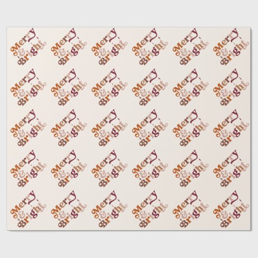 Boho Retro Merry und Bright Geschenkpapier (Flach)