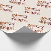 Boho Retro Merry und Bright Geschenkpapier (Ecke)