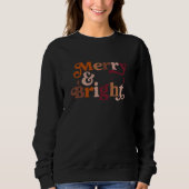 Boho Retro Merry und Bright Sweatshirt (Vorderseite)