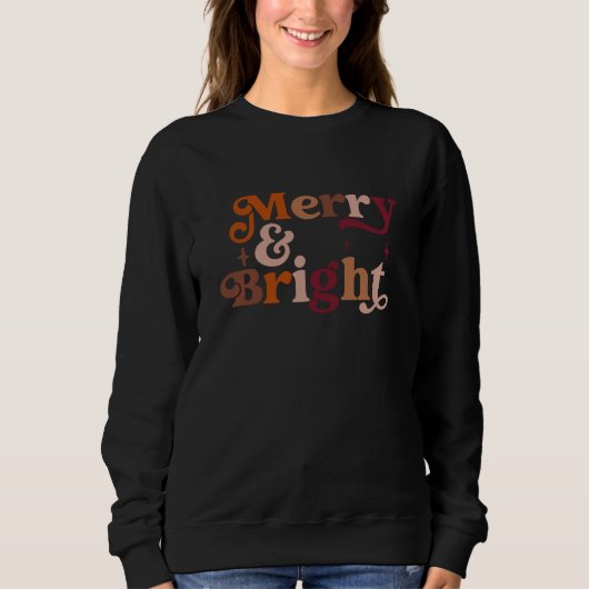 Boho Retro Merry und Bright Sweatshirt (Vorderseite)